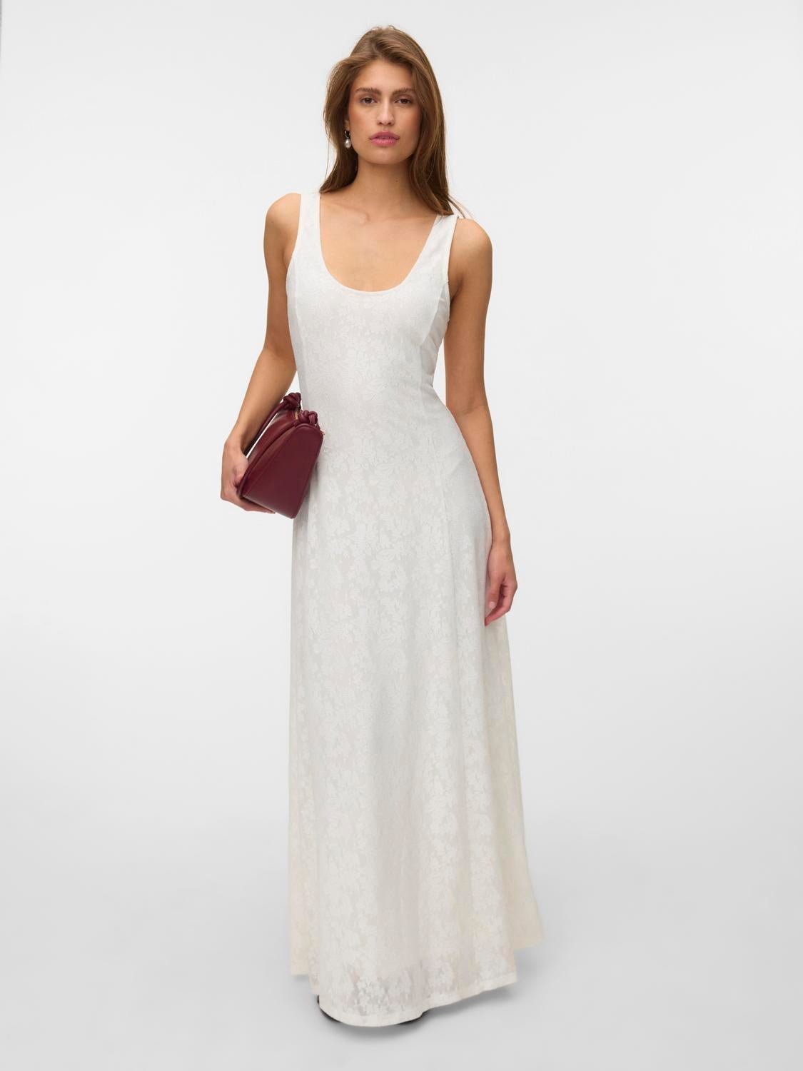 VMSALINA Long Dress - Cloud Dancer - VERO MODA & VILA Bergvik